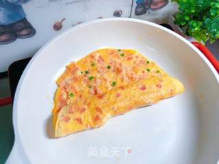 【宝宝辅食】18M+,番茄蘑菇厚蛋烧的做法步骤:11
