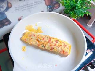【宝宝辅食】18M+,番茄蘑菇厚蛋烧的做法步骤:12