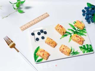 【宝宝辅食】18M+,番茄蘑菇厚蛋烧的做法步骤:17
