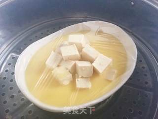 虾仁豆腐蒸水蛋的做法步骤:7