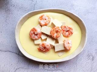 虾仁豆腐蒸水蛋的做法步骤:9