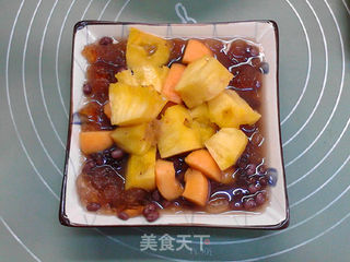桃胶红豆水果捞的做法步骤:13