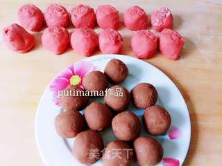 粉红豆沙包的做法步骤:4
