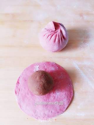 粉红豆沙包的做法步骤:6