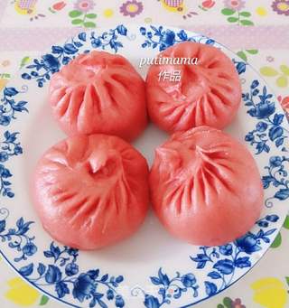 粉红豆沙包的做法步骤:10