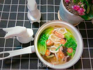 虾头蔬菜乌冬面的做法步骤:14