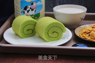 菠菜蛋糕卷的做法步骤:13