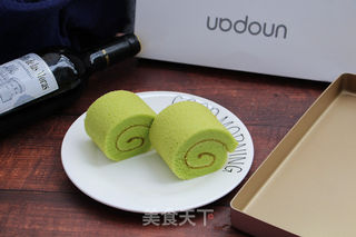 菠菜蛋糕卷的做法步骤:16