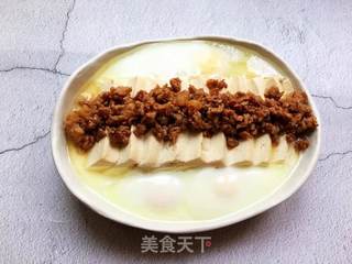 肉末豆腐蒸水蛋的做法步骤:6