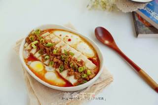 肉末豆腐蒸水蛋的做法步骤:7