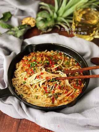 蒜蓉烤金针菇~啤酒烤串的最佳搭档的做法步骤:19