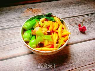 香菇南瓜剪刀面的做法步骤:15