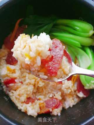 电饭锅版煲仔饭的做法步骤:14