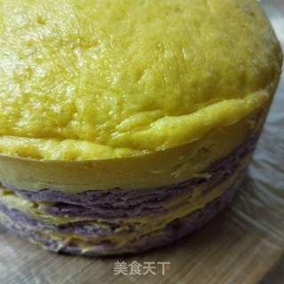 南瓜紫薯双色千层的做法步骤:19