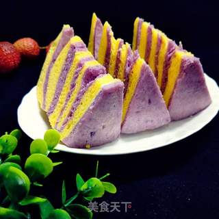 南瓜紫薯双色千层的做法步骤:21