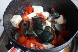 番茄松花豆腐的做法步骤:6