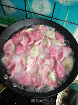 火龙果彩色饺子的做法步骤:14