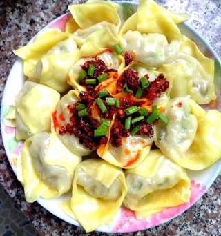 蒸韭菜馅馄饨的做法步骤:11