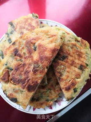 剩馒头变身少油葱香拔丝饼的做法步骤:9