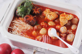 夏季涮食首选【浓汤红番茄火锅】的做法步骤:9