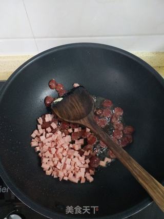 腊肠炒饭的做法步骤:6