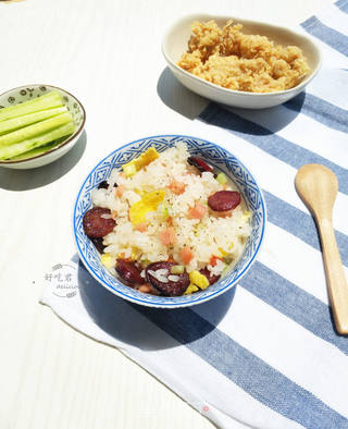 腊肠炒饭的做法步骤:10
