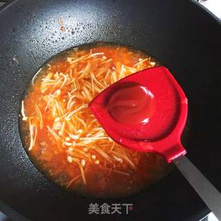 番茄金针菇汤的做法步骤：12