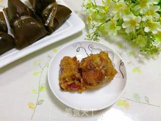 红豆梅花肉粽的做法步骤:13
