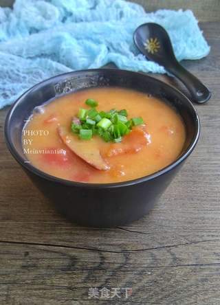 番茄猪肝糯米粉浓汤的做法步骤:10