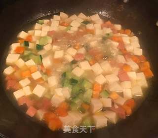 火腿豆腐羹的做法步骤:7