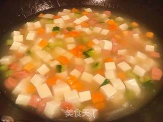 火腿豆腐羹的做法步骤:9