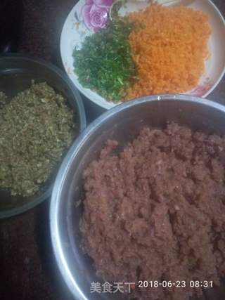 笋尖香菇胡萝卜瘦肉饺的做法步骤:2