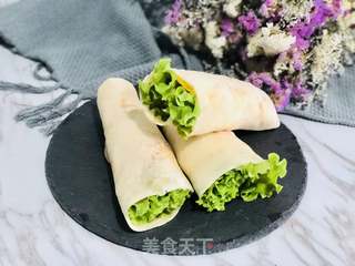 鸡蛋香肠卷饼的做法步骤:15