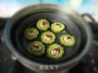 肉酿苦瓜圈的做法步骤:11