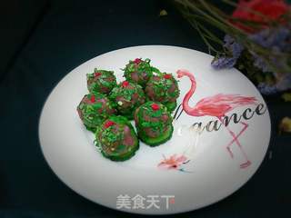 香菜紫薯肉松米饭丸子的做法步骤:17