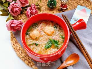 【宝宝辅食】芝士虾丸菠菜面 的做法步骤：13