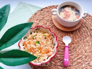 【宝宝辅食】三文鱼耳光炒饭的做法步骤:15