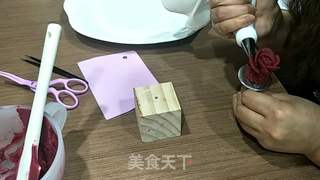 韩式豆沙裱花--多肉植物系列的做法步骤：12