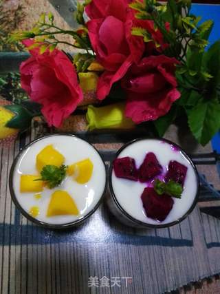 香芒火龙果酸奶杯的做法步骤：12