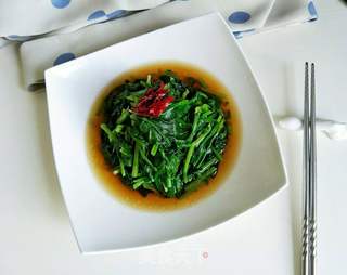 芥末油拌菠菜的做法步骤:8