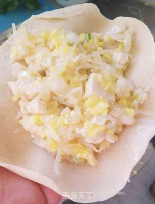 白菜豆腐煎饺的做法步骤:4