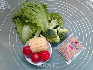 焙煎芝麻蔬菜沙拉的做法步骤：1