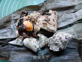 淡菜菌菇腊肉粽子粥的做法步骤:5