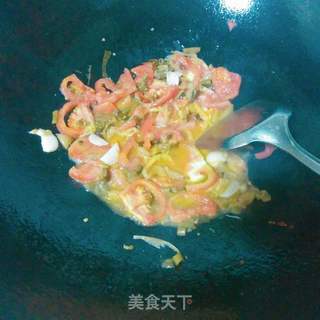 番茄鸡蛋酸汤铺盖面的做法步骤:6