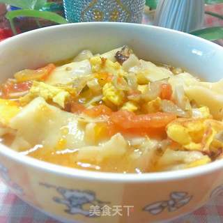 番茄鸡蛋酸汤铺盖面的做法步骤:20