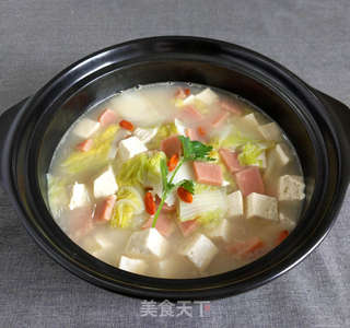 白菜火腿豆腐汤的做法步骤:10