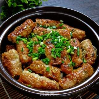 酿腐皮肉卷的做法步骤:16