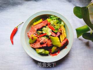 青椒拌驴肉的做法步骤:6