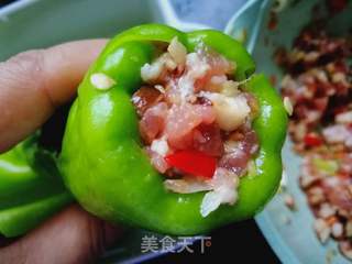 青椒酿肉的做法步骤:6