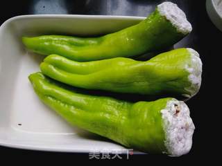 青椒酿肉的做法步骤:8